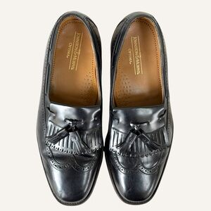 Johnston & Murphy Black‎ Wingtip Tassel Loafers Size 9.5